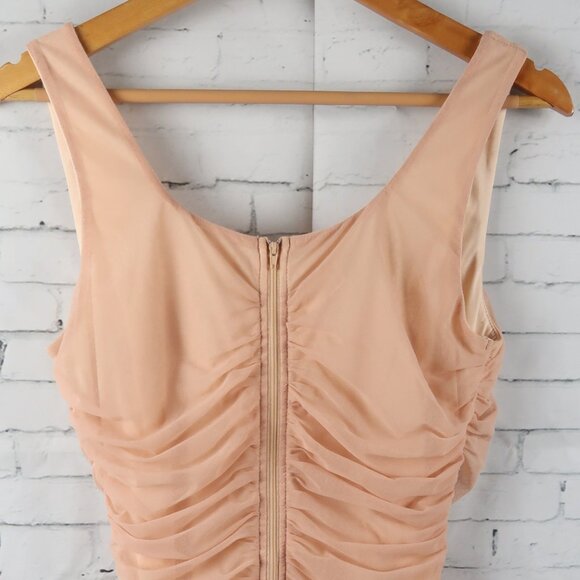 STEPS NY PEACH SLEEVELESS SQUARE NECK RUCHED MAXI DRESS SIZE LARGE - Picture 8 of 10